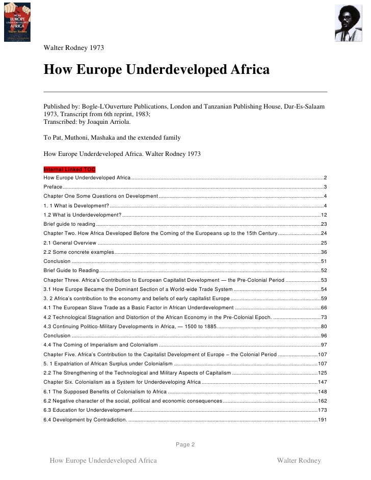 Bildergebnis für how europe underdeveloped africa pdf