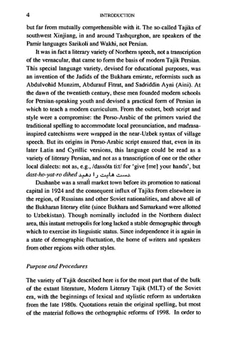 A Tajik Persian Reference Grammar John R. Perry | PDF