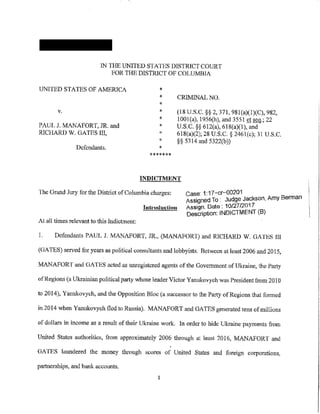 Manafort-Gates Indictment Filed and Redacted