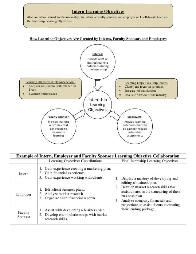 ius employer internship guide intern learning objectives objective for internship