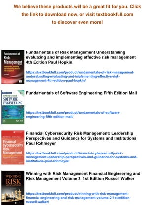 Fundamentals of Risk Management Fifth Edition Paul Hopkin | PDF