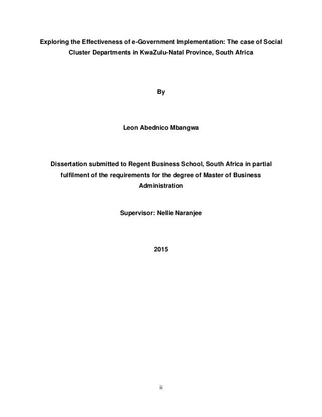 Dissertation statistical services south africa