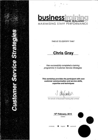 Business Training Certificate