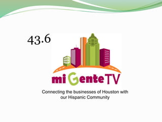 43.6
Connecting the businesses of Houston with
our Hispanic Community
 