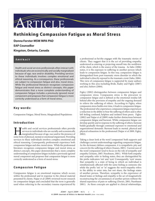 Rethinking Compassion Fatigue as Moral Stress | PDF