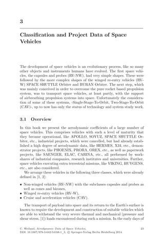 Aerodynamic Data of Space Vehicles | PDF