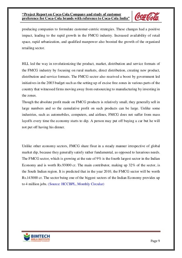 Report On Coca Cola