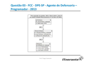Questão 03 - FCC - DPE-SP - Agente de Defensoria –
Programador - 2013
Prof. Thiago Cavalcanti
 
