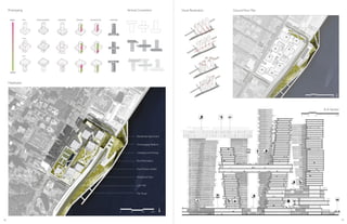 Prototyping
Masterplan
Vertical Connection
Roof Fitness Center
Waterfront Park
Roof Recreation
Light Rail
Pier Road
Residential Apartment
Overhanging Platform
Underground Parking
150m100500
Visual Penetration
20 50M0 10
A-A Section
Ground Floor Plan
40 100M0 20
A
A
18 19
 