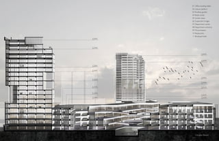 01 Office building lobby
02 Leisure platform
03 Rooftop garden
04 Retail center
05 Sunken plaza
06 Suspended bridges
07 Department center
08 Department entrance
09 Movie theatre
10 Restaurants
11 Boutique hotel
Complex Section
09
89.5M+
78.7M+
24.7M+
44.5M+
39.1M+
84.0M+
75.6M+
21.0M+
58.8M+
46.2M+
04
05
02
15.9M+
54.6M+
10.8M+
49.9M+
28.3M+
01
03
06
07 08
10
11
 