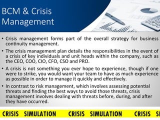Crisis Simulation and BCM Preparedness | PDF