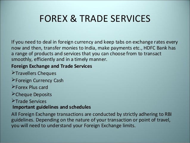 Hdfc bank forex service charges