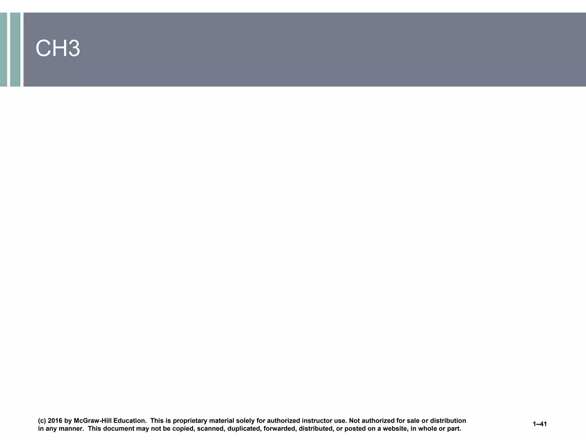 CH3
(c) 2016 by McGraw-Hill Education. This is proprietary material solely for authorized instructor use. Not authorized for sale or distribution
in any manner. This document may not be copied, scanned, duplicated, forwarded, distributed, or posted on a website, in whole or part.
1–41
 