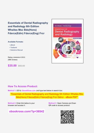 Comprehensive Guide to Essentials of Dental Radiography and Radiology ...