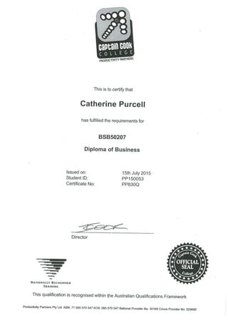 Purcell, Catherine - Diploma of Business