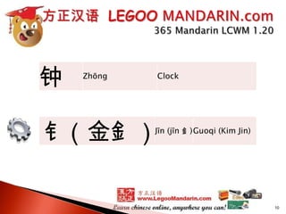 钟

Zhōng

Clock

钅（金釒）

Jīn (jīn 釒)Guoqi (Kim Jin)

10

 