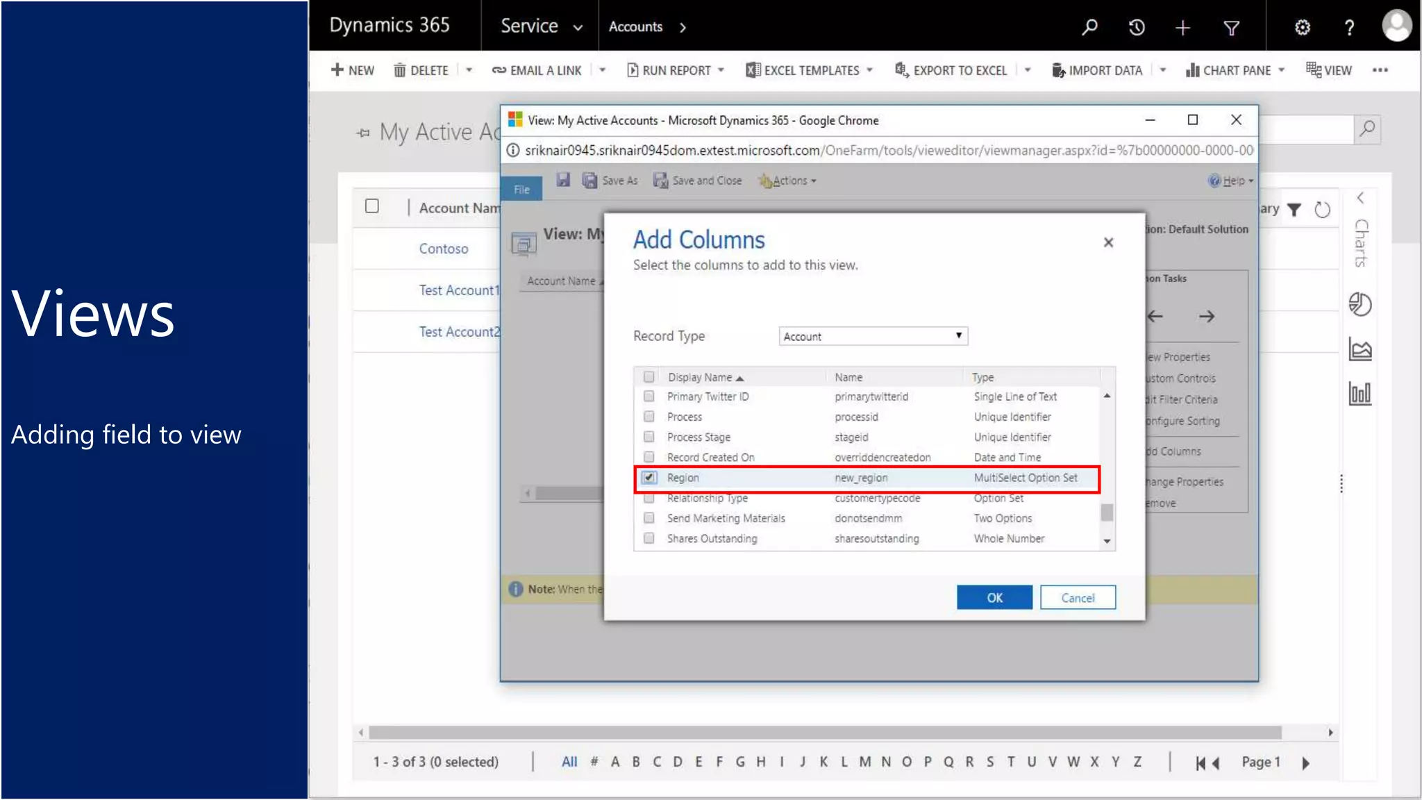 Views
Adding field to view
 