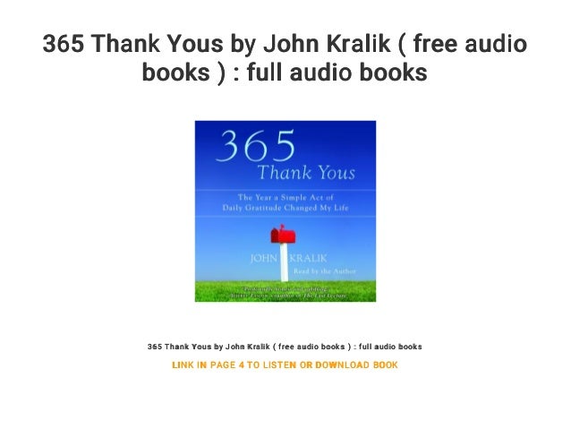 365 thank yous by john kralik free audio books full audio 365 thank yous