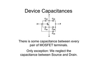 Device Capacitances
Device Capacitances
There is some capacitance between every
There is some capacitance between every
pa...