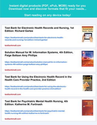 Test Bank for Integrated Electronic Health Records, 4th Edition, M ...