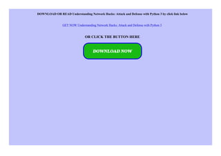 DOWNLOAD OR READ Understanding Network Hacks: Attack and Defense with Python 3 by click link below
GET NOW Understanding Network Hacks: Attack and Defense with Python 3
OR CLICK THE BUTTON HERE
 
