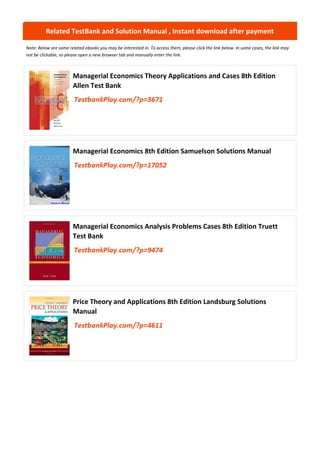 Managerial Economics Theory, Applications, and Case Studies Solutions ...