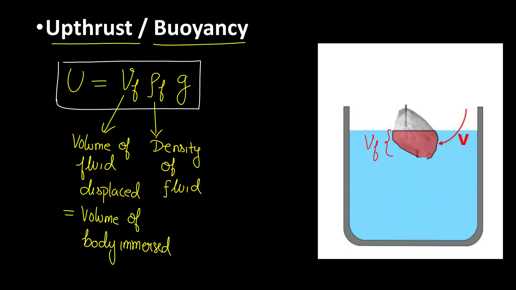 •Upthrust / Buoyancy
 