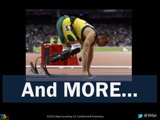 And MORE…
 © 2012 366pi Consulting, LLP. Confidential & Proprietary   @366pi
 