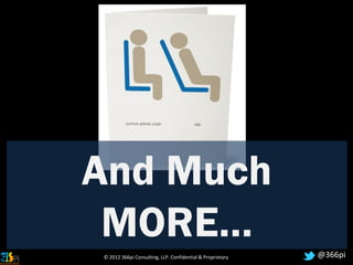 And Much
 MORE…                                                     @366pi
© 2012 366pi Consulting, LLP. Confidential & Proprietary
 