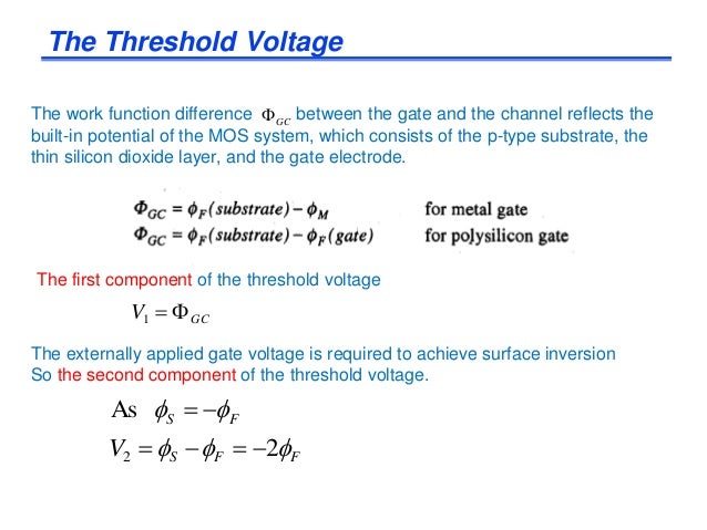 Threshold voltage equation