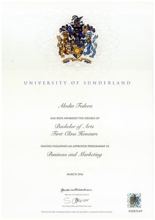 MDIS Bachelor Certificate