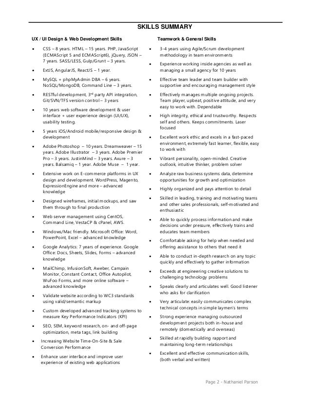ux designer resume
