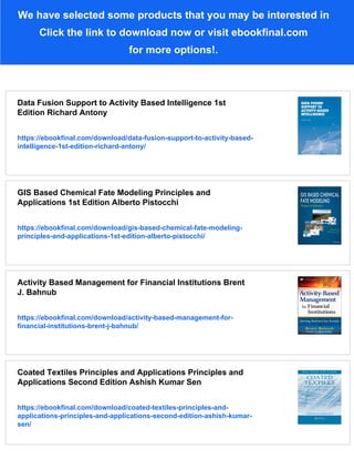 Activity Based Intelligence Principles and Applications Patrick Biltgen ...