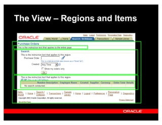 The View ± Regions and Items
 