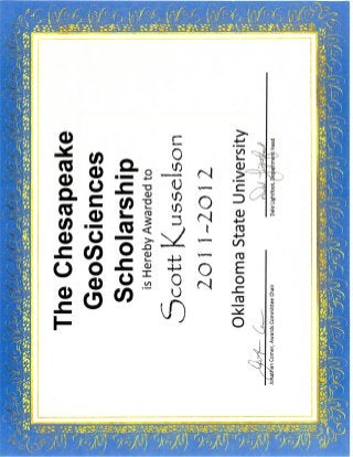 Chesapeake Scholarship Award 2011-2012