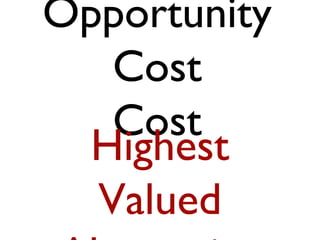 Opportunity
   Cost
   Cost
  Highest
  Valued
 