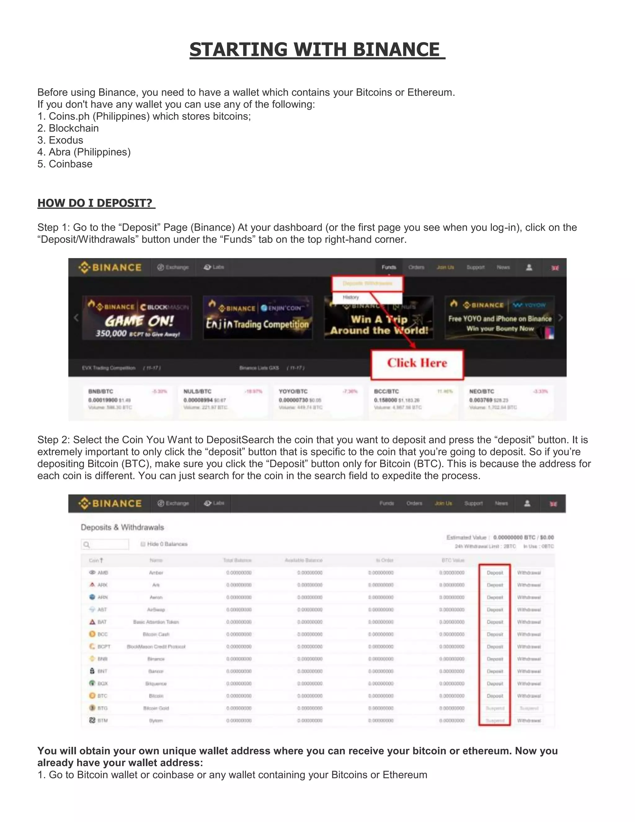 CRYPTOCURRENCIES GUIDE (FROM COINS.PH TO BINANCE) | PDF