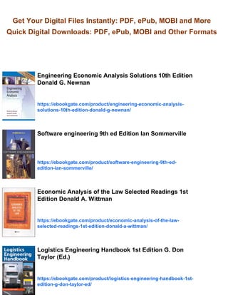 Engineering economic analysis 9th ed Edition Donald G. Newnan | PDF