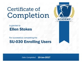 Ellen Stokes
SU-030 Enrolling Users
10-Jan-2017
 