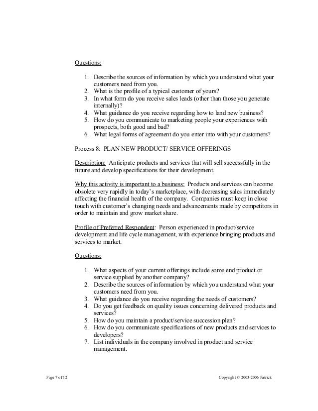 Generic Model Tailoring Questions Copyright Patrick