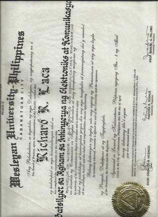 RichardLaca_Educational Certificates_College Diploma & TOR