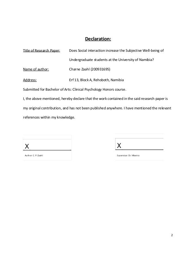 (DOC) ABSTRACT, DEDICATION, ACKNOWLEDGEMENTS, DECLARATION | Sarah Chergui - blogger.com declaration format for research paper