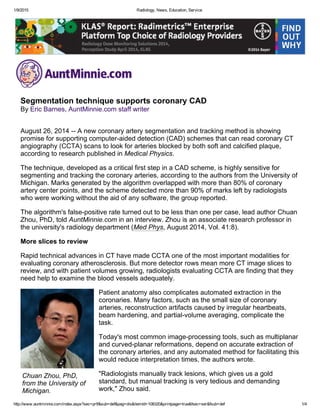 Web_2014_AuntMinnie_Segmentation tech support coronary CAD