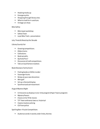 36 Adult Program Ideas Outline | DOCX