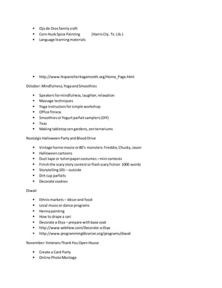 36 Adult Program Ideas Outline | DOCX