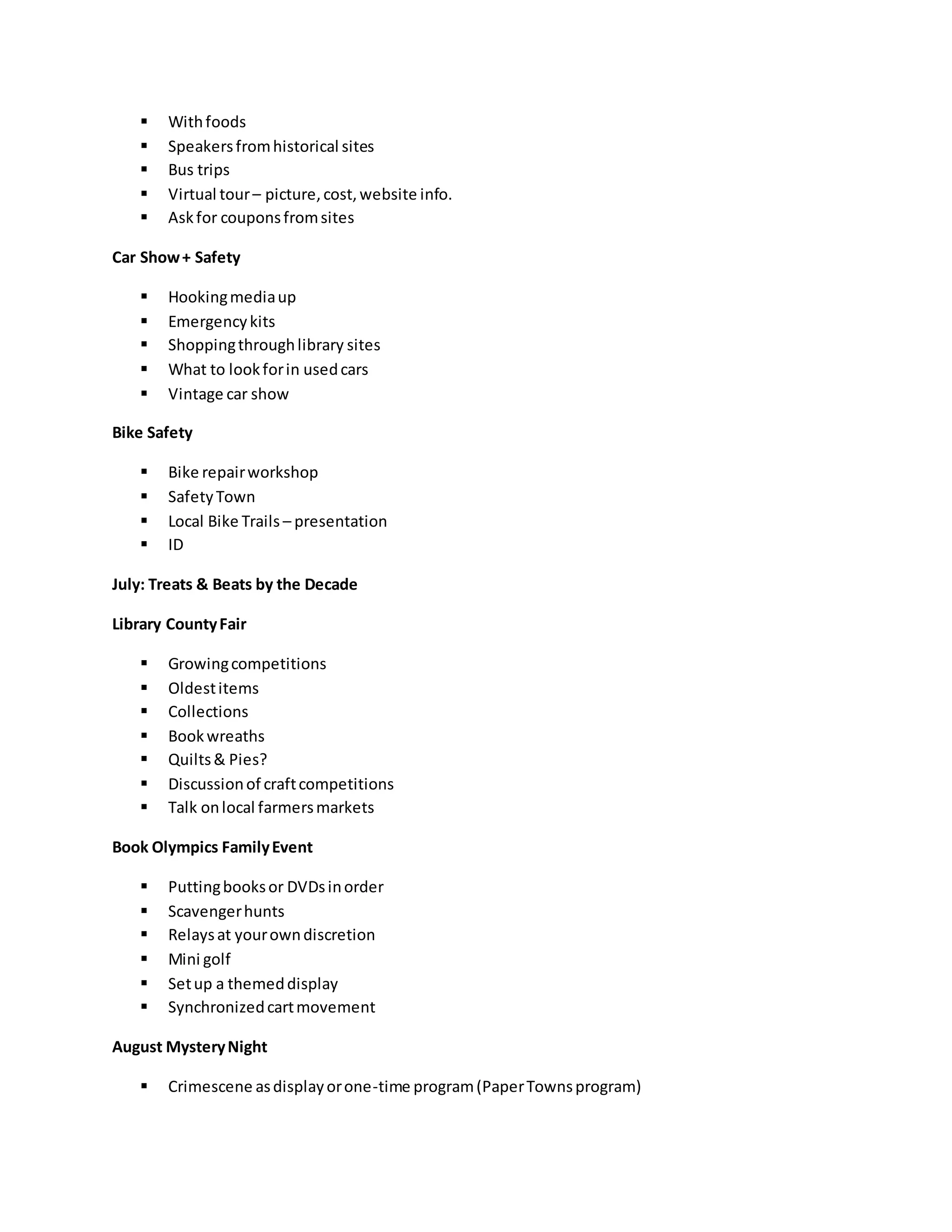 36 Adult Program Ideas in 90 Minutes: Presentation Outline (August 2019 ...