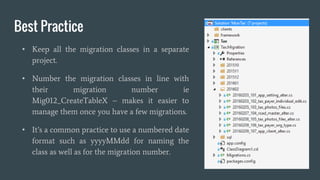 Easy database migrations with C# and FluentMigrator | PPTX