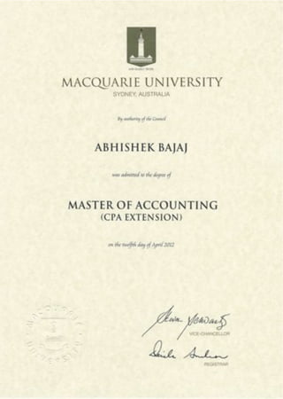 Macquarie University Degree | PDF
