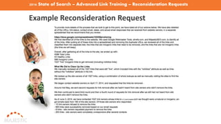 2016 State of Search – Advanced Link Training – Reconsideration Requests
Example Reconsideration Request
 