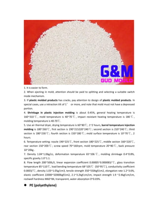 36 common plastic raw materials molding temperatur | PDF